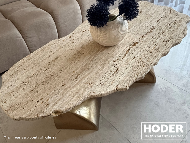 Travertine table 181 C with split edges - zdjęcie numer 3