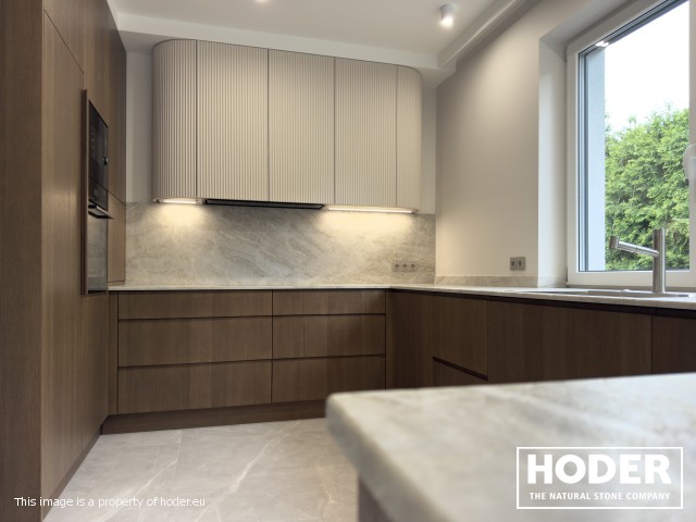 Kitchen natural quartz Satinato 723, bathroom tops Granite Satinato 464 and window sill  quartz conglomerate 2005 - zdjęcie numer 15